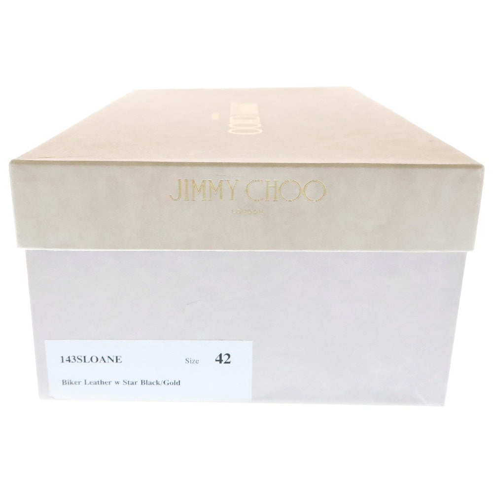 JIMMY CHOO(ジミーチュウ) 143SLOANE スター装飾 レザー スリッポン ブラック