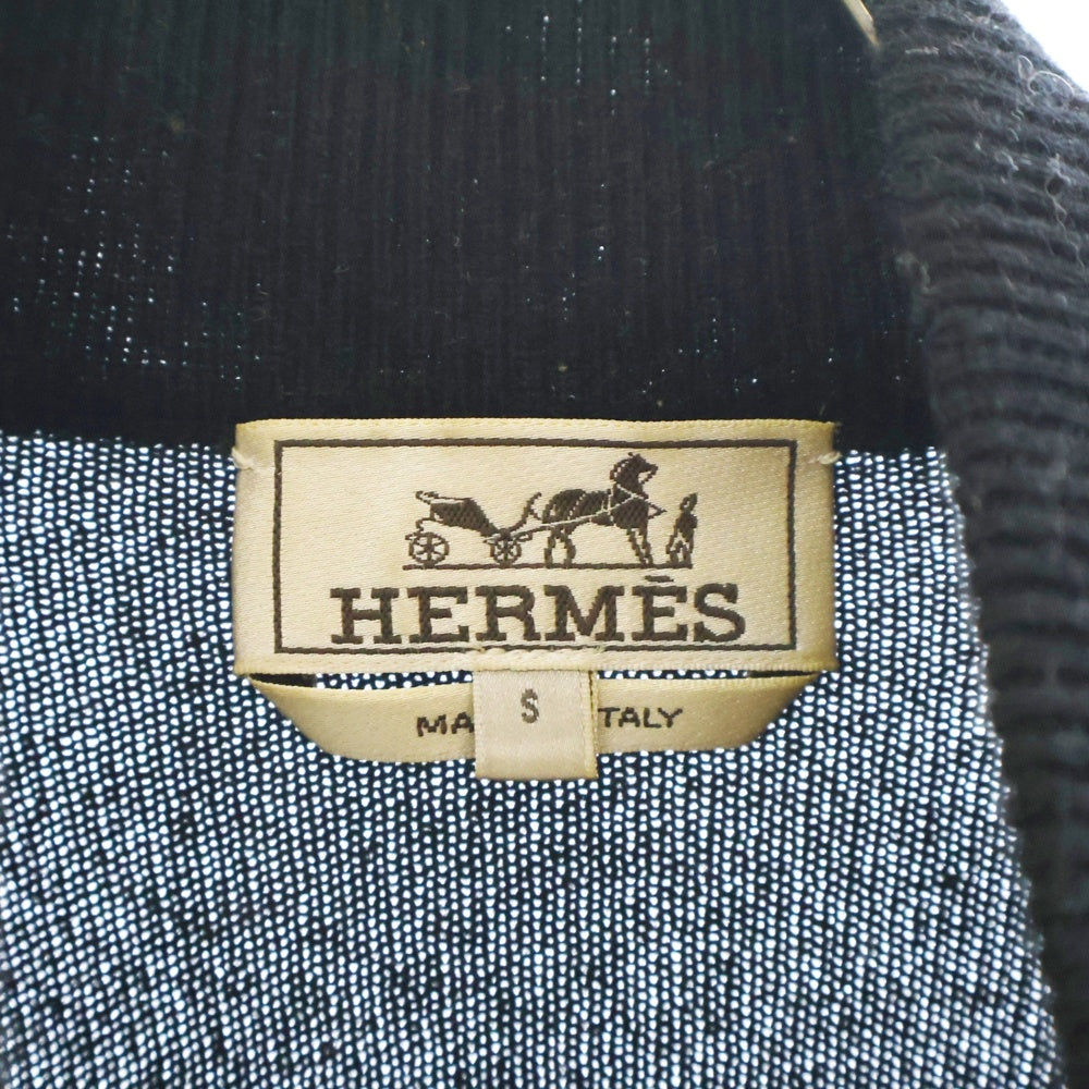 HERMES(エルメス) Cashmere Flower Zip Turtleneck Knit Sweater カシミア フラワーデザイン 変形ジップ タートルネックニットセーター ブラック