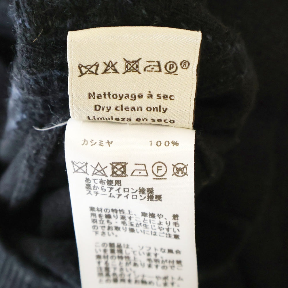 HERMES(エルメス) Cashmere Flower Zip Turtleneck Knit Sweater カシミア フラワーデザイン 変形ジップ タートルネックニットセーター ブラック