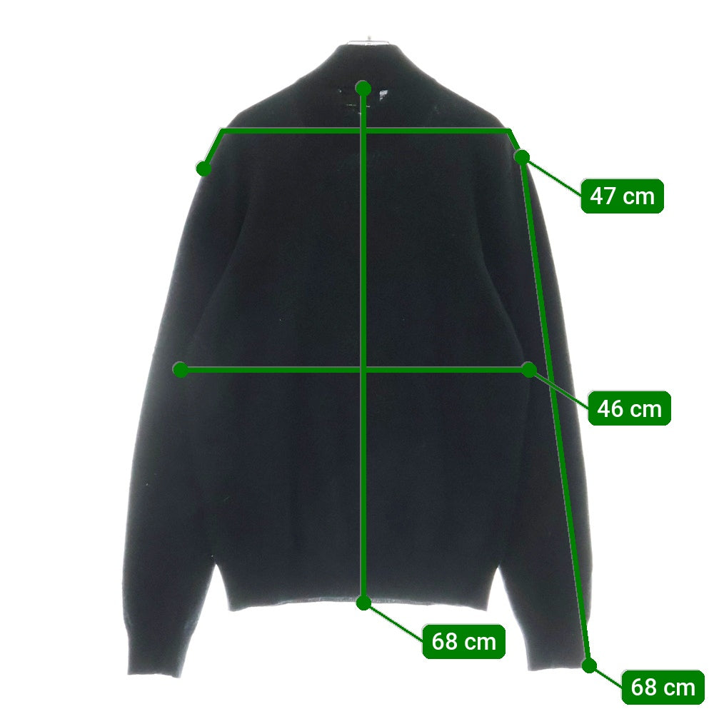 HERMES(エルメス) Cashmere Flower Zip Turtleneck Knit Sweater カシミア フラワーデザイン 変形ジップ タートルネックニットセーター ブラック