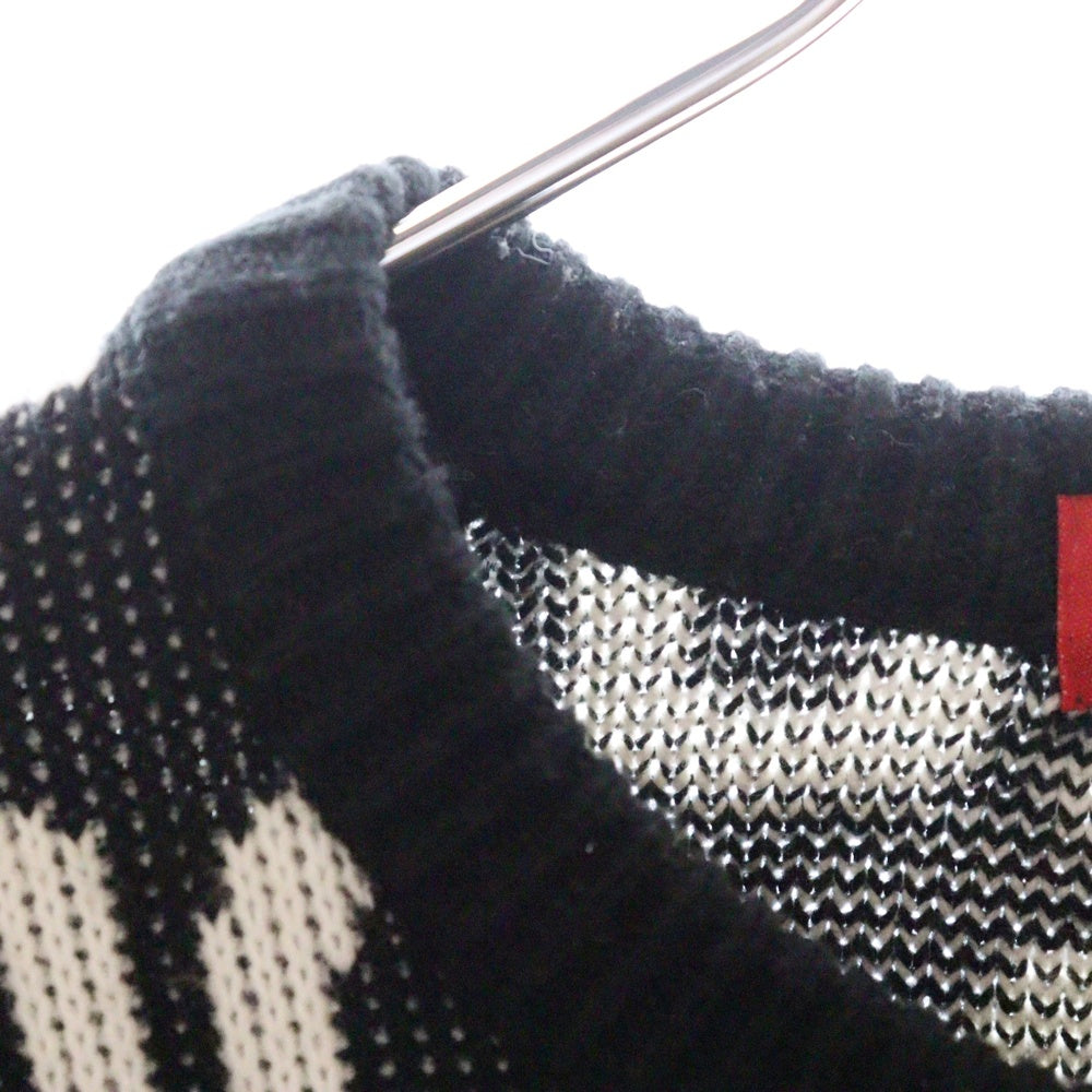 SUPREME(シュプリーム) 22SS Fuck Sweater ファック 総柄 アクリル ニット セーター ブラック