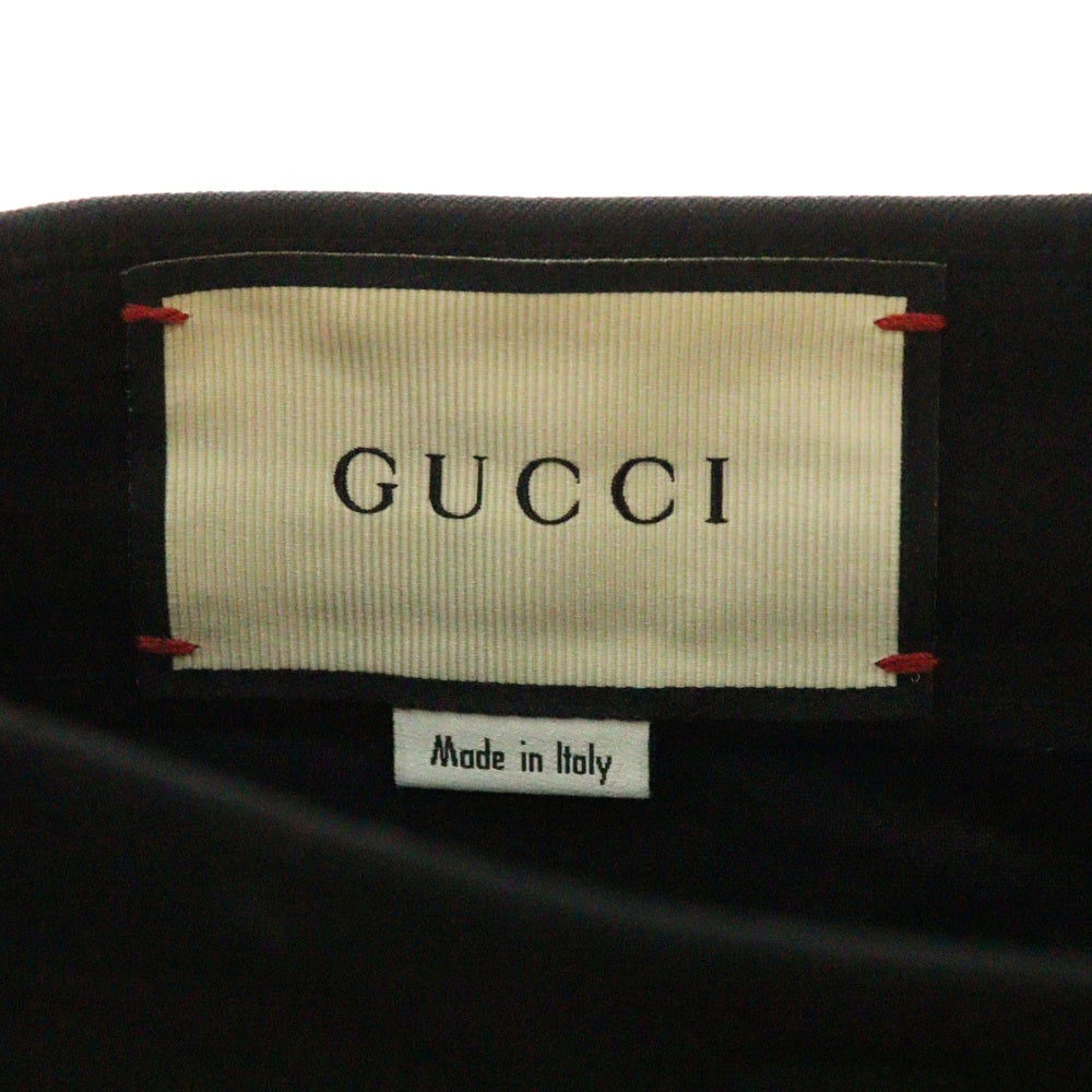 GUCCI(グッチ) 18SS サイドライン ギャバジンテーパード パンツ ブラック 495695
