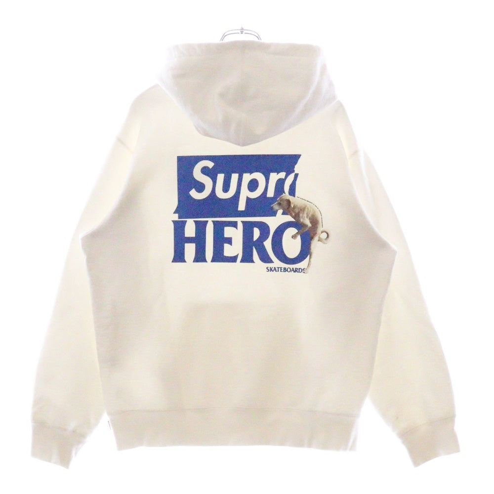 SUPREME(シュプリーム) 22SS ×ANTIHERO Hooded Sweatshirt アンタイヒーロー グラフィックプリント スウェット プルオーバーパーカー ホワイト