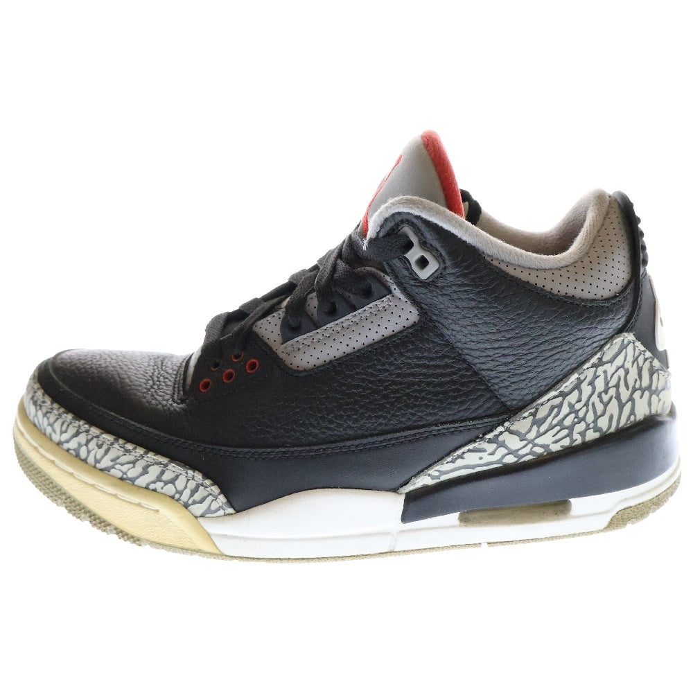 NIKE(ナイキ) AIR JORDAN 3 RETRO OG エアジョーダン3 ミッドカット スニーカー ブラック/グレー US7.5/25.5cm 854262-001