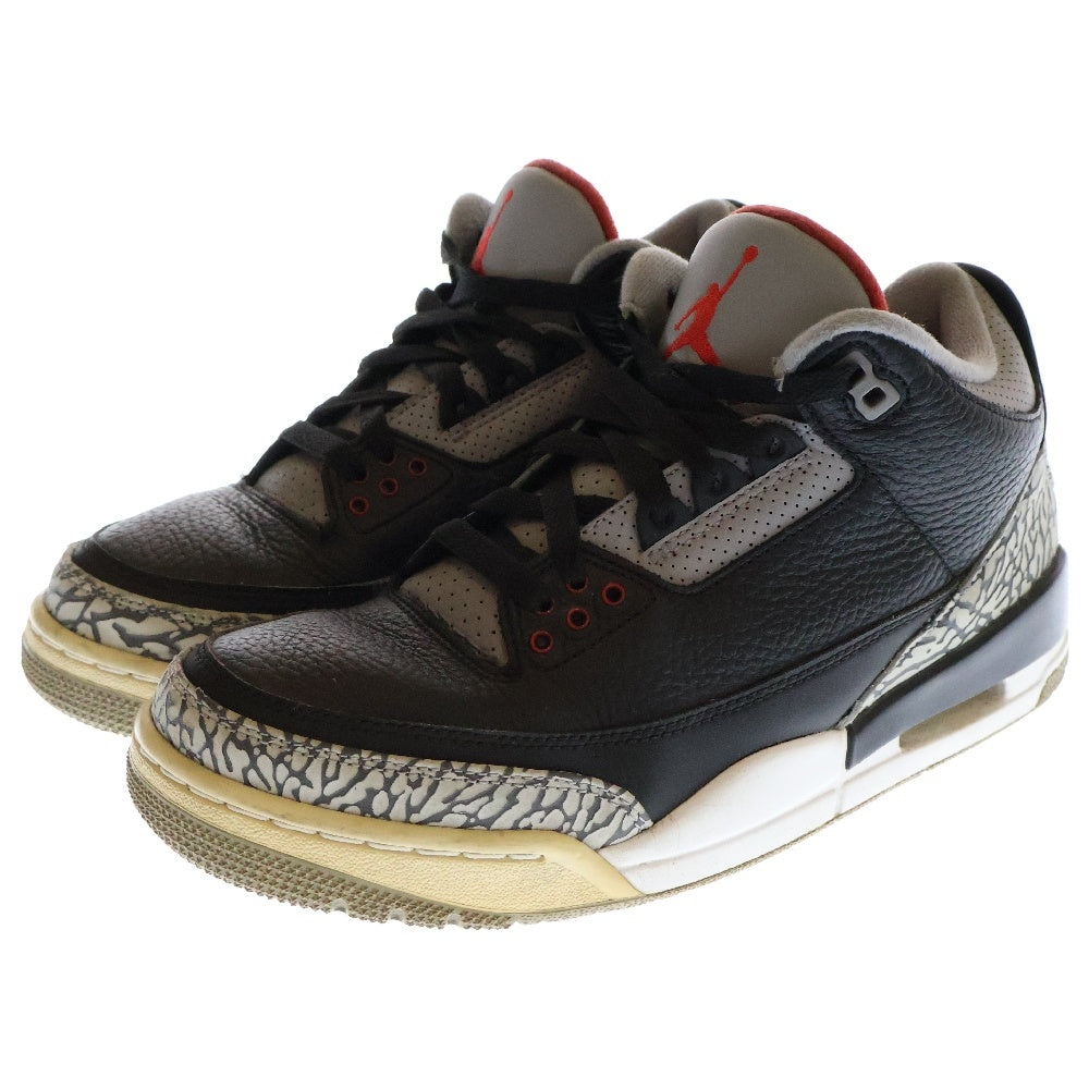 NIKE(ナイキ) AIR JORDAN 3 RETRO OG エアジョーダン3 ミッドカット スニーカー ブラック/グレー US7.5/25.5cm 854262-001