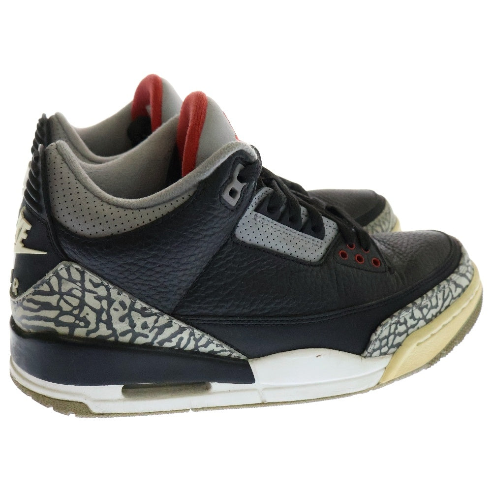 NIKE(ナイキ) AIR JORDAN 3 RETRO OG エアジョーダン3 ミッドカット スニーカー ブラック/グレー US7.5/25.5cm 854262-001