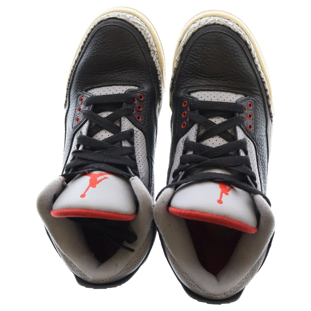NIKE(ナイキ) AIR JORDAN 3 RETRO OG エアジョーダン3 ミッドカット スニーカー ブラック/グレー US7.5/25.5cm 854262-001