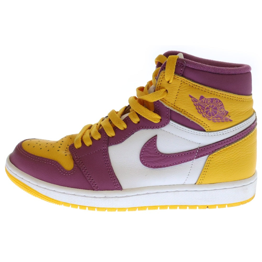 NIKE(ナイキ) AIR JORDAN 1 RETRO HIGH OG エアジョーダン ハイカットスニーカー イエロー/パープル US7.5/25.5cm 555088-706