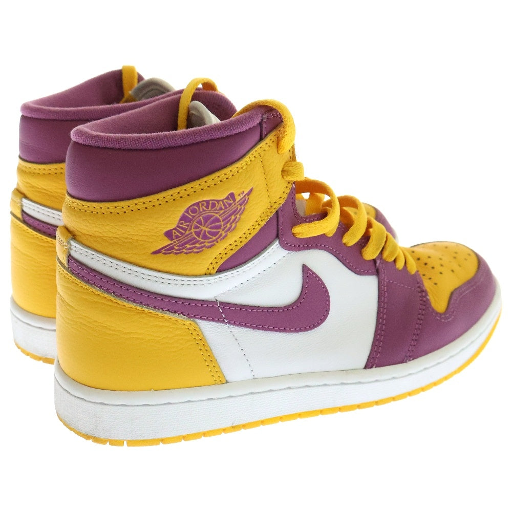 NIKE(ナイキ) AIR JORDAN 1 RETRO HIGH OG エアジョーダン ハイカットスニーカー イエロー/パープル US7.5/25.5cm 555088-706