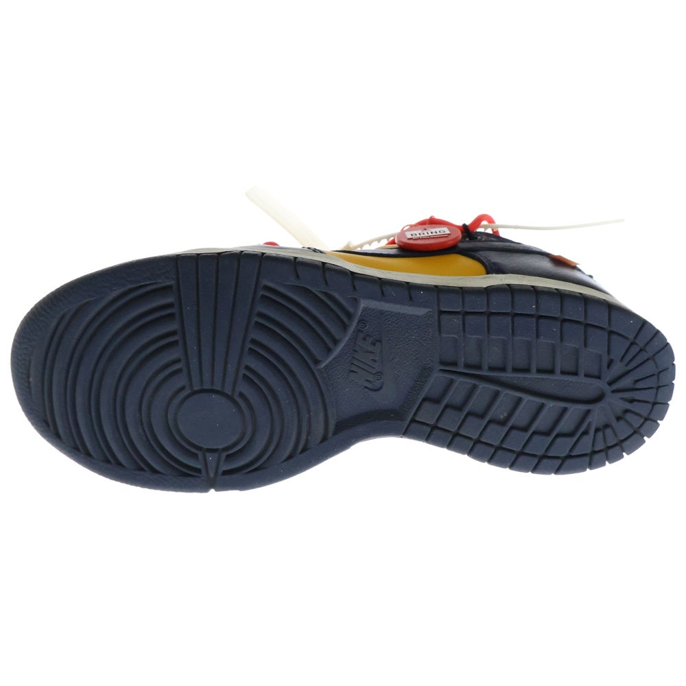 NIKE(ナイキ) ×OFF-WHITE DUNK LOW LTHR オフホワイト ダンク ローカットスニーカー イエロー/ネイビー US7.5/25.5cm CT0856-700