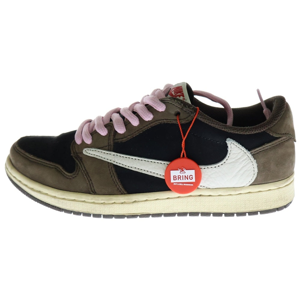 NIKE(ナイキ) ×TRAVIS SCOTT AIR JORDAN 1 LOW OG SP-T トラヴィス スコット エアジョーダン ダークモカ ローカットスニーカー ブラック/ブラウン US7.5/25.5cm CQ4277-001