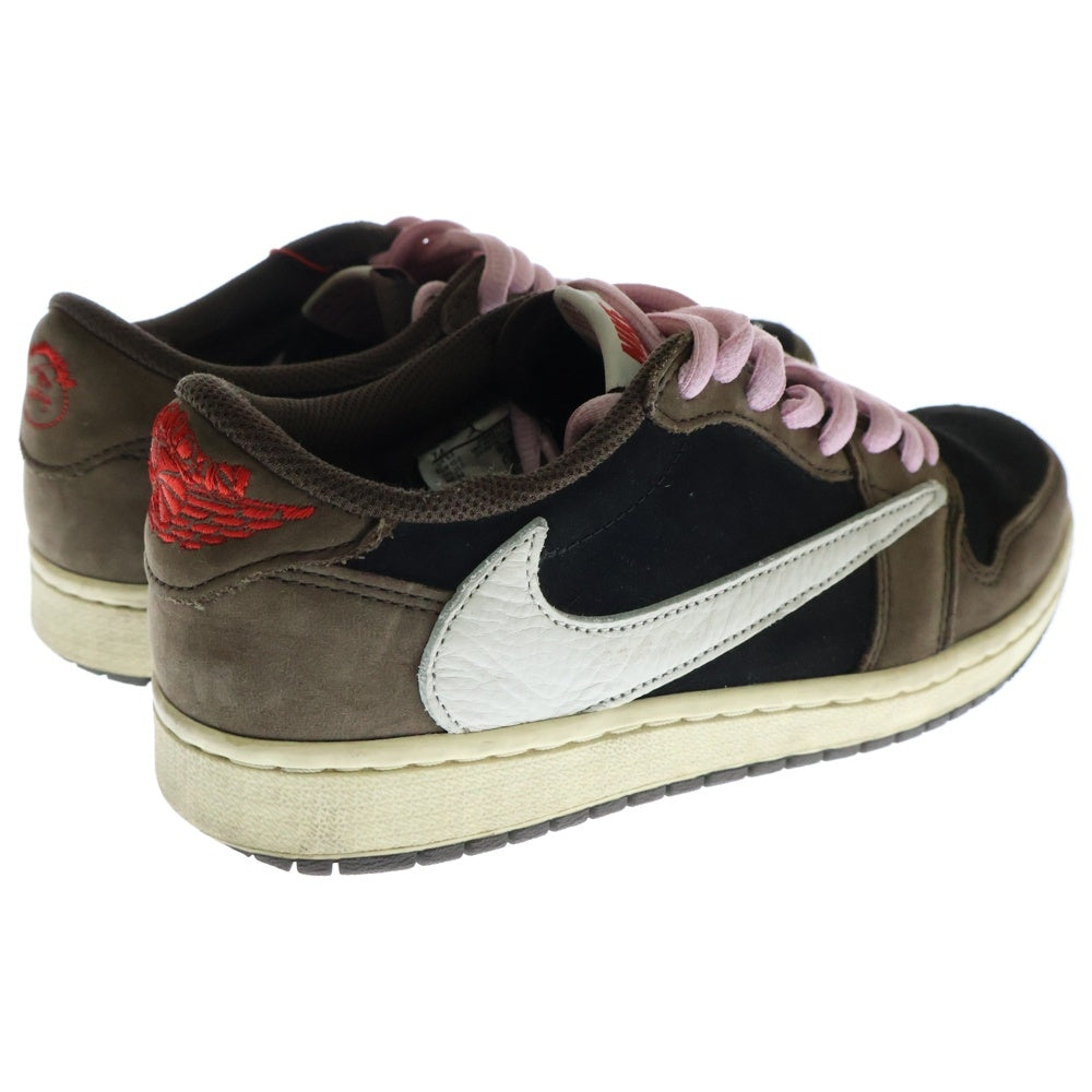 NIKE(ナイキ) ×TRAVIS SCOTT AIR JORDAN 1 LOW OG SP-T トラヴィス スコット エアジョーダン ダークモカ ローカットスニーカー ブラック/ブラウン US7.5/25.5cm CQ4277-001