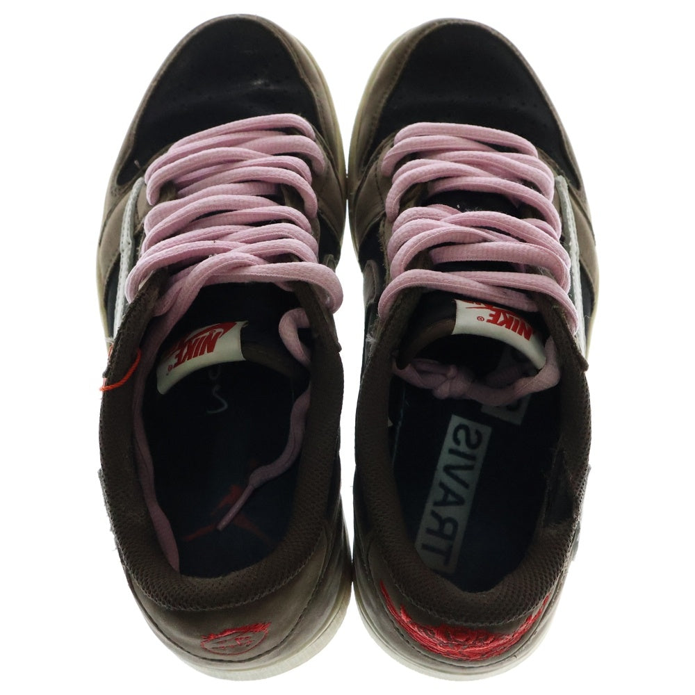 NIKE(ナイキ) ×TRAVIS SCOTT AIR JORDAN 1 LOW OG SP-T トラヴィス スコット エアジョーダン ダークモカ ローカットスニーカー ブラック/ブラウン US7.5/25.5cm CQ4277-001