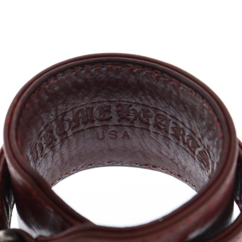 CHROME HEARTS(クロムハーツ) RR TINY BUCKLE 2 ロックンロール レザーブレスレット レッド/シルバー