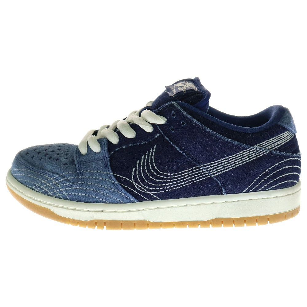 NIKE SB(ナイキエスビー) DUNK LOW PRO PRM SASHIKO ダンク プレミアム 刺し子 ローカットスニーカー ブルー US7.5/25.5cm CV0316-400