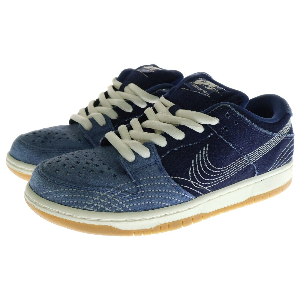 NIKE SB(ナイキエスビー) DUNK LOW PRO PRM SASHIKO ダンク プレミアム 刺し子 ローカットスニーカー ブルー US7.5/25.5cm CV0316-400