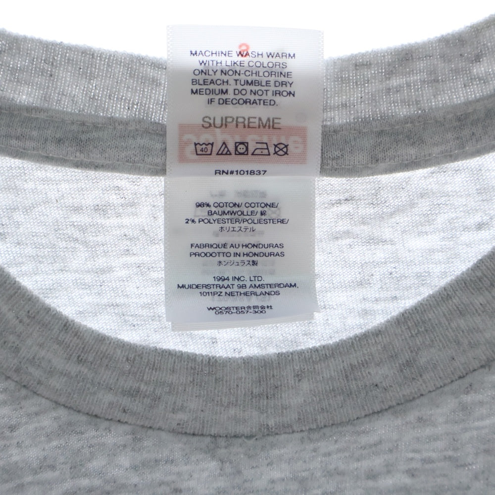 SUPREME(シュプリーム) 24AW Tera Patrick Collegiate Tee テラ パトリック ロゴプリント クルーネック 半袖Tシャツカットソー グレー