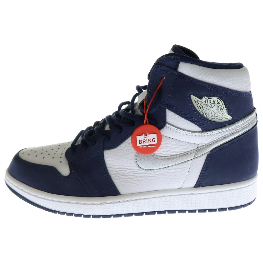 NIKE(ナイキ) AIR JORDAN 1 RETRO HIGH OG CO JP MIDNIGHT NAVY エアジョーダン ミッドナイト ネイビー ハイカットスニーカー ホワイト/ネイビー US9.5/27.5cm DC1788-100