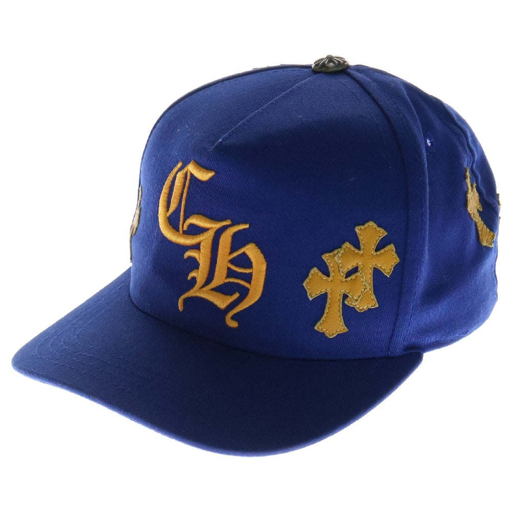 CHROME HEARTS(クロムハーツ) CH HAT CH刺繍 クロスパッチ ベースボールキャップ 帽子 ブルー/オレンジ