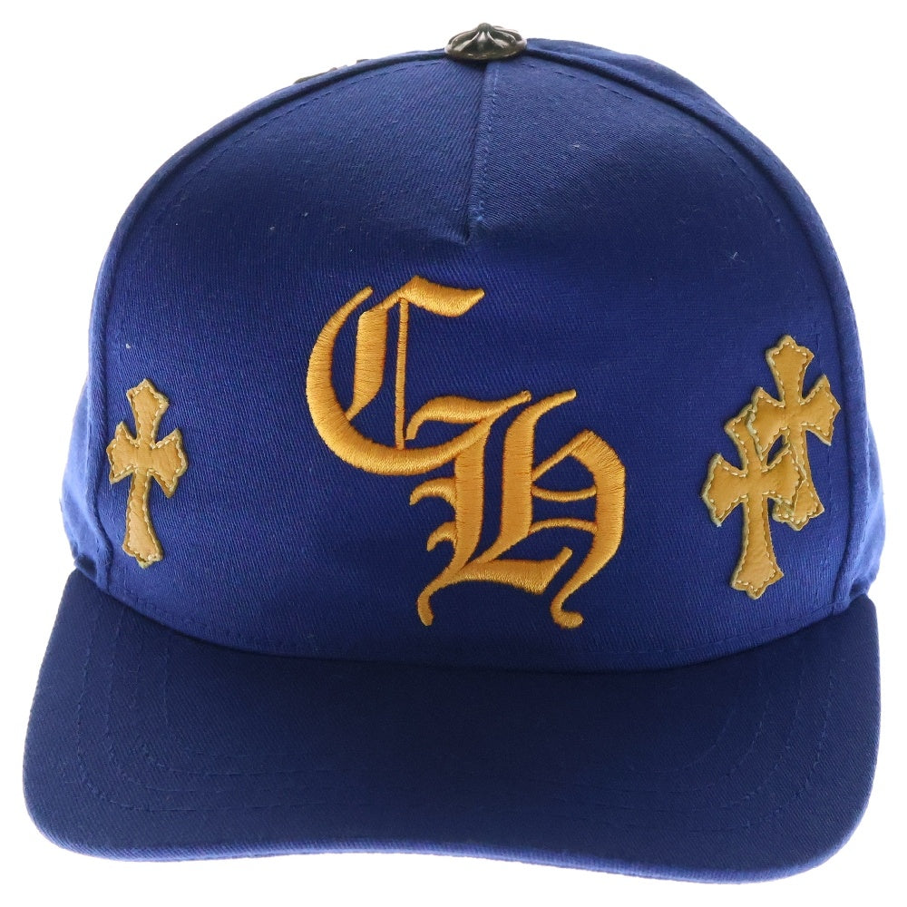 CHROME HEARTS(クロムハーツ) CH HAT CH刺繍 クロスパッチ ベースボールキャップ 帽子 ブルー/オレンジ