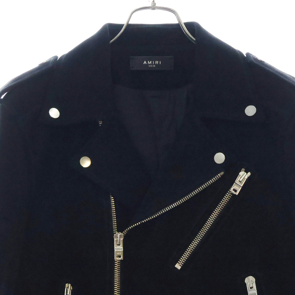 AMIRI(アミリ) 21AW Perfecto Suede Jacket スウェードレザー ダブルライダースジャケット ブラック MLJ014