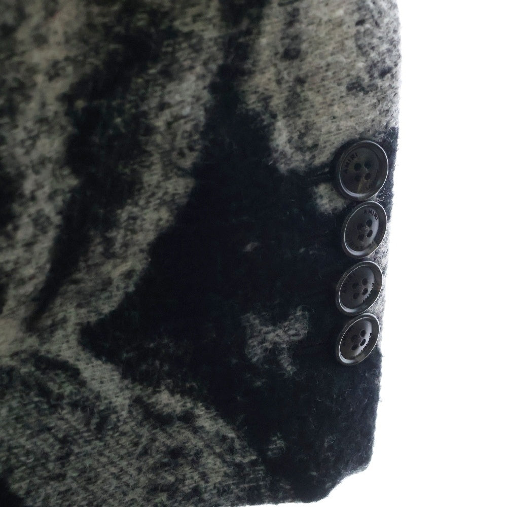 AMIRI(アミリ) 22AW xWes Lang Skull Coat スカルプリント ウール ロング チェスターコート ブラック/グレー SR3AA0006SMRITJ0