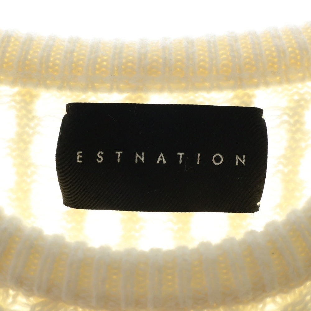 ESTNATION(エストネーション) ウールアクリル クルーネックニットセーター ホワイト 52-200-12-090102