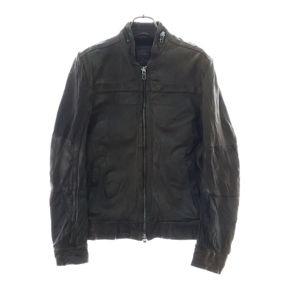 ALLSAINTS(オールセインツ) CORE LEATHER JACKET コアレザー ヴィンテージ加工 シングルライダースジャケット ブラウン AS007852