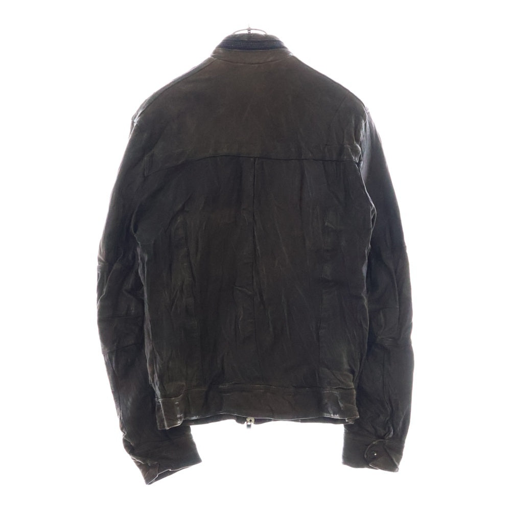 ALLSAINTS(オールセインツ) CORE LEATHER JACKET コアレザー ヴィンテージ加工 シングルライダースジャケット ブラウン AS007852