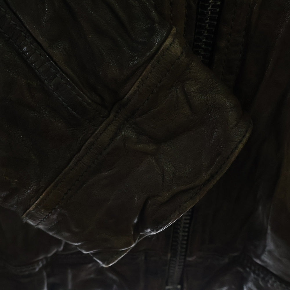 ALLSAINTS(オールセインツ) CORE LEATHER JACKET コアレザー ヴィンテージ加工 シングルライダースジャケット ブラウン AS007852