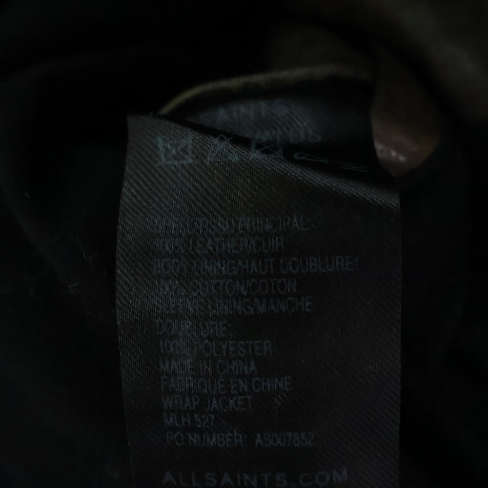 ALLSAINTS(オールセインツ) CORE LEATHER JACKET コアレザー ヴィンテージ加工 シングルライダースジャケット ブラウン AS007852