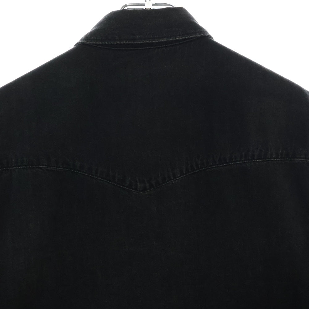 ALLSAINTS(オールセインツ) ORBIT DENIM SHIRT オービットデニムシャツ フロントポケット 長袖シャツ ブラック MS165L AS141368R