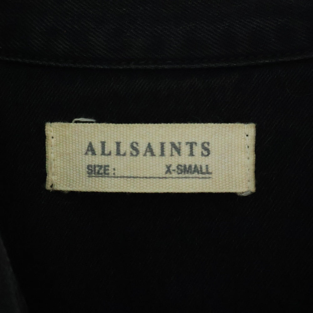 ALLSAINTS(オールセインツ) ORBIT DENIM SHIRT オービットデニムシャツ フロントポケット 長袖シャツ ブラック MS165L AS141368R