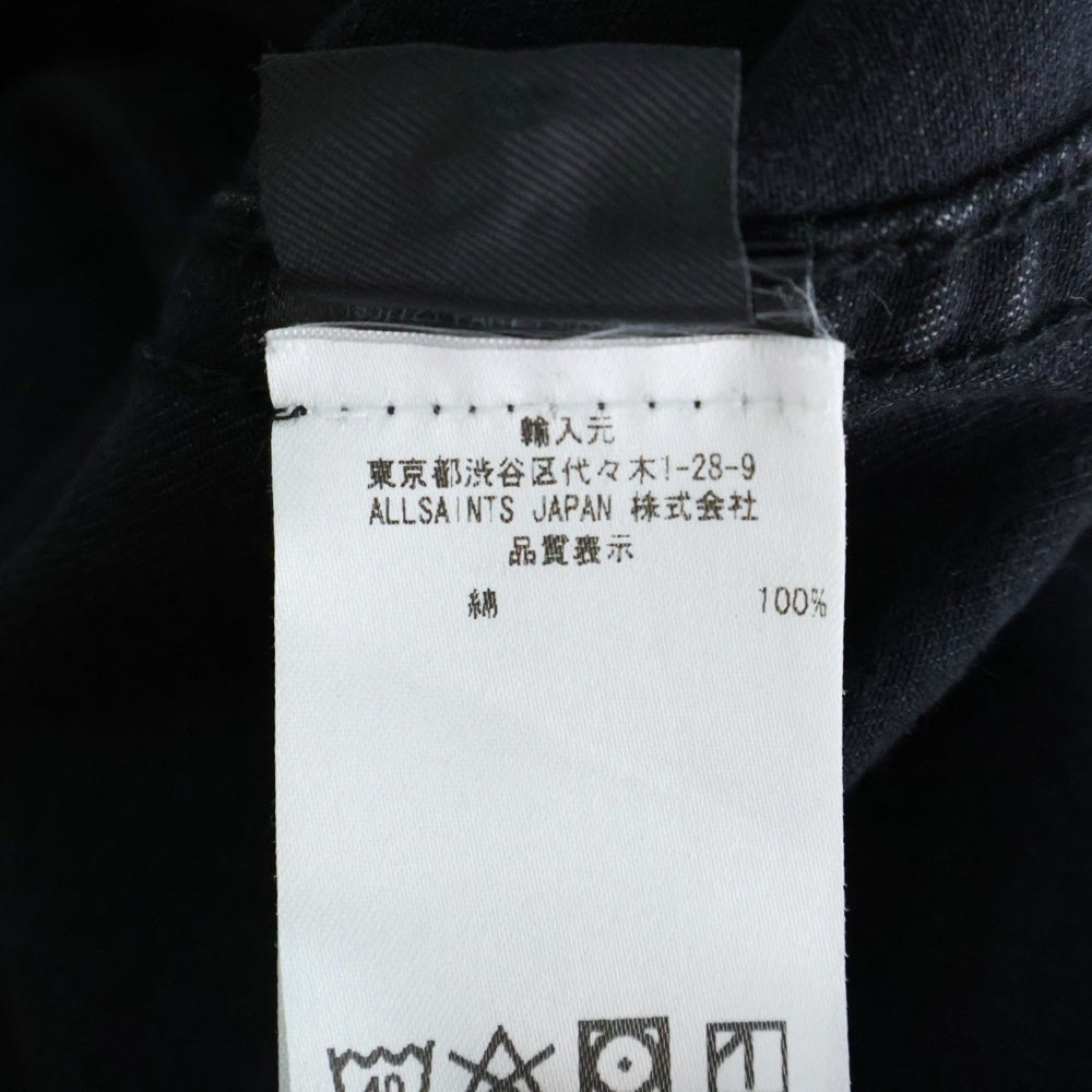 ALLSAINTS(オールセインツ) ORBIT DENIM SHIRT オービットデニムシャツ フロントポケット 長袖シャツ ブラック MS165L AS141368R
