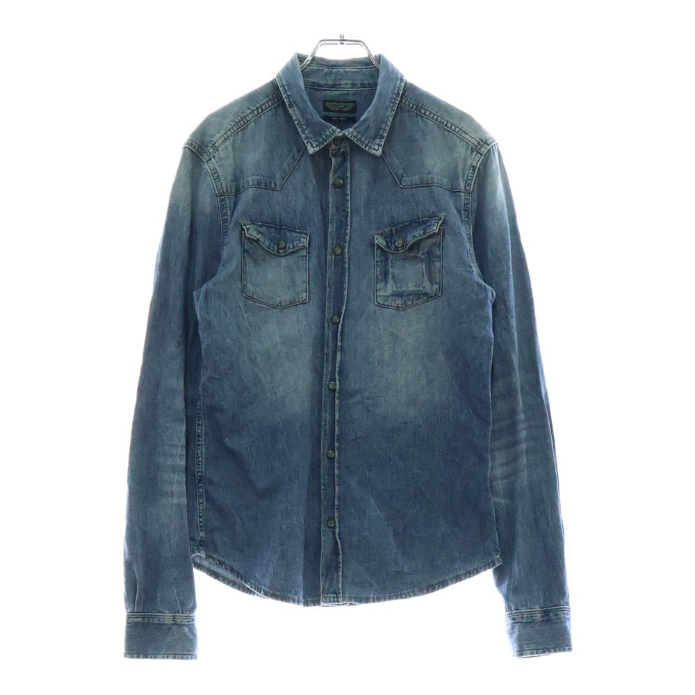 ALLSAINTS(オールセインツ) ORBIT DENIM SHIRT オービットデニムシャツ フロントポケット 長袖シャツ インディゴ MPK911 AS19373