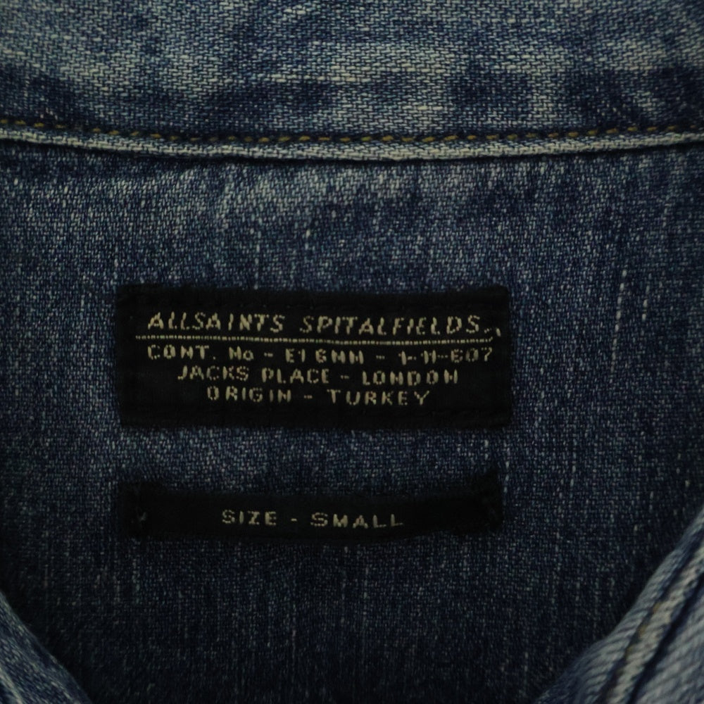 ALLSAINTS(オールセインツ) ORBIT DENIM SHIRT オービットデニムシャツ フロントポケット 長袖シャツ インディゴ MPK911 AS19373