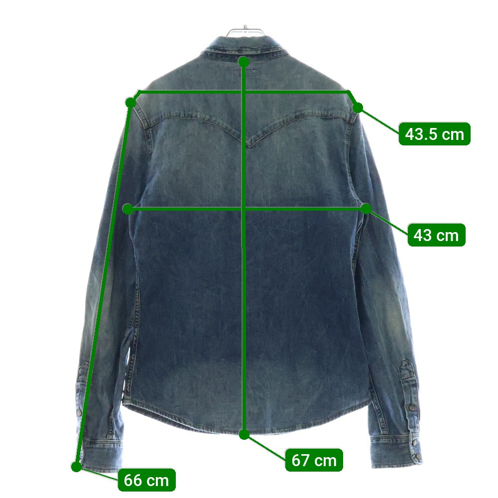 ALLSAINTS(オールセインツ) ORBIT DENIM SHIRT オービットデニムシャツ フロントポケット 長袖シャツ インディゴ MPK911 AS19373