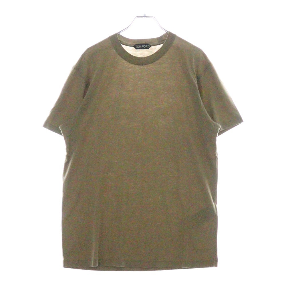 TOM FORD(トムフォード) クルーネック半袖Tシャツ カットソー カーキ TFJ950
