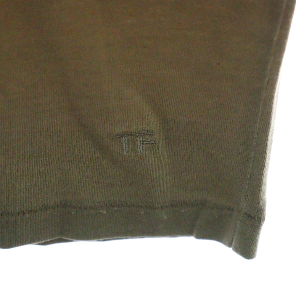 TOM FORD(トムフォード) クルーネック半袖Tシャツ カットソー カーキ TFJ950