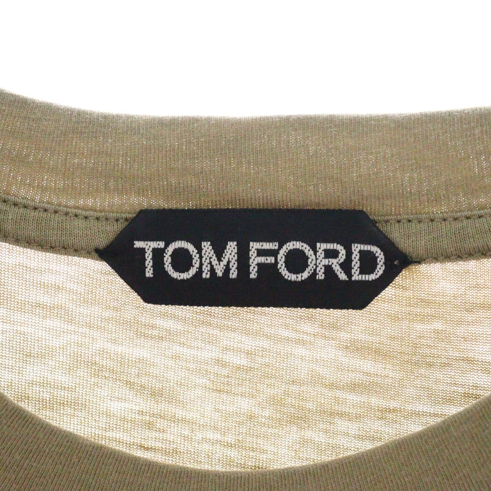 TOM FORD(トムフォード) クルーネック半袖Tシャツ カットソー カーキ TFJ950