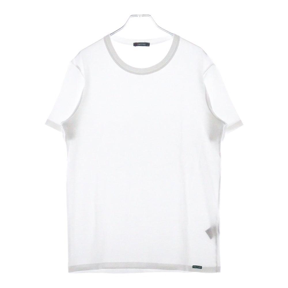 TOM FORD(トムフォード) クルーネック半袖Tシャツ カットソー ホワイト T4M08-104