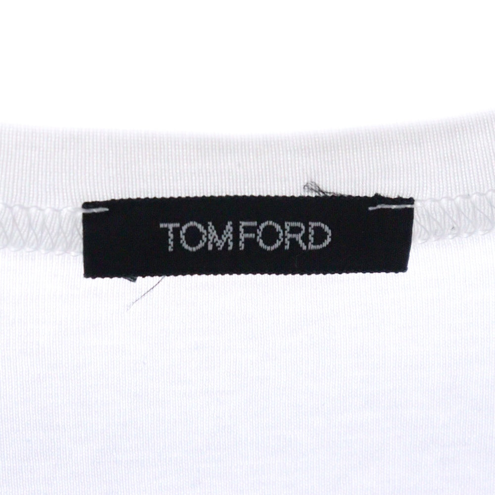 TOM FORD(トムフォード) クルーネック半袖Tシャツ カットソー ホワイト T4M08-104