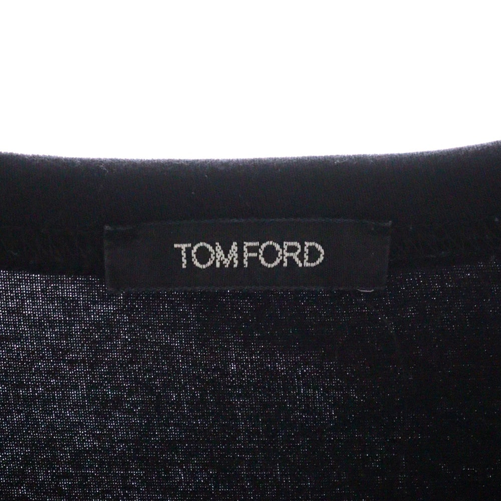 TOM FORD(トムフォード) クルーネック半袖Tシャツ カットソー ブラック T4M08-104