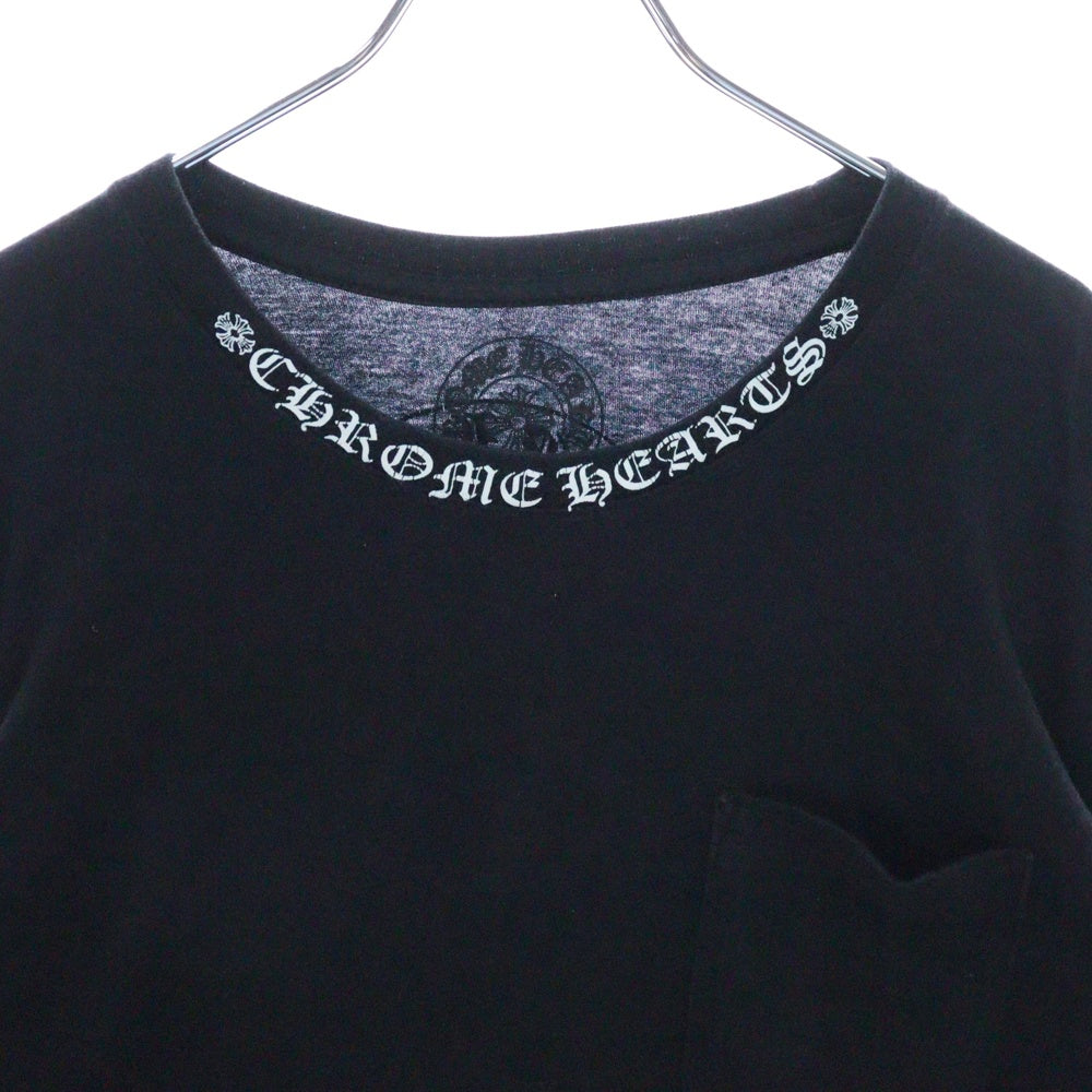 CHROME HEARTS(クロムハーツ) Neck Logo Floral Cross L/S Tee ネックロゴ フローラルクロス アームロゴプリント ロングスリーブTシャツ 長袖カットソー ブラック