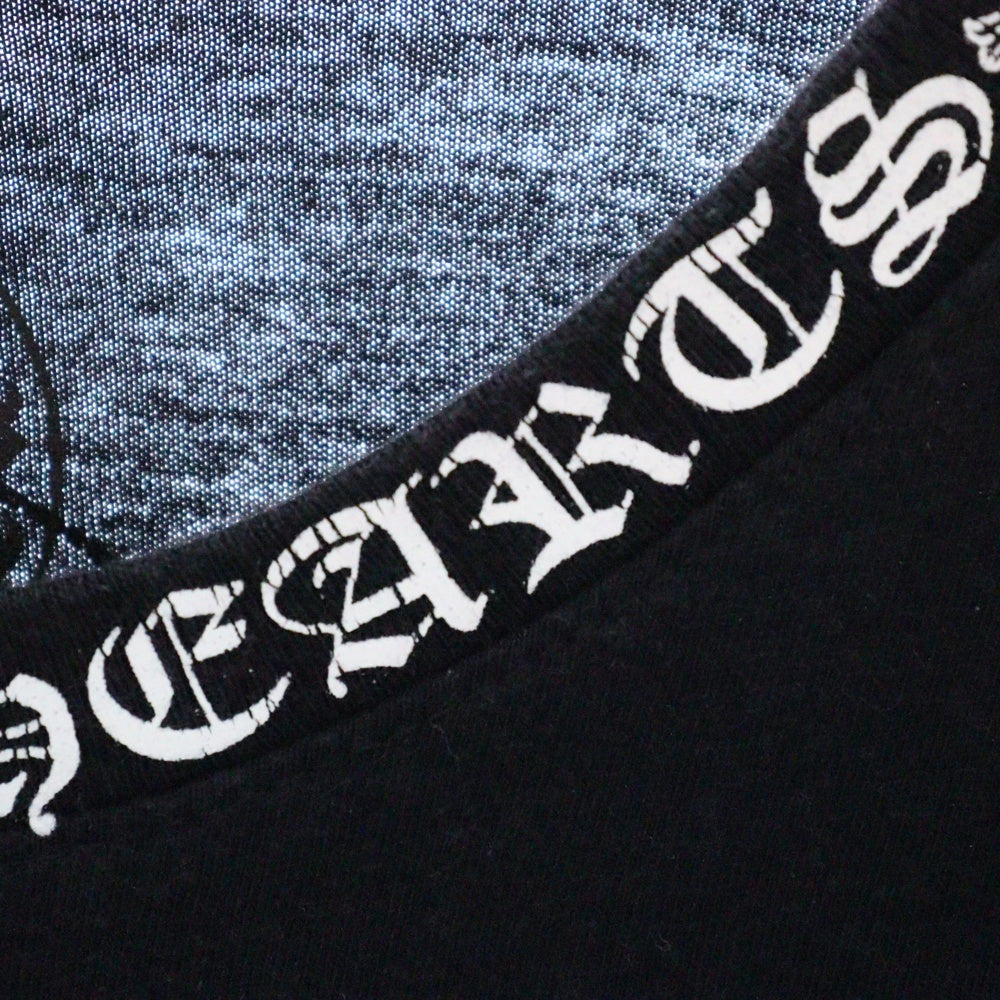 CHROME HEARTS(クロムハーツ) Neck Logo Floral Cross L/S Tee ネックロゴ フローラルクロス アームロゴプリント ロングスリーブTシャツ 長袖カットソー ブラック
