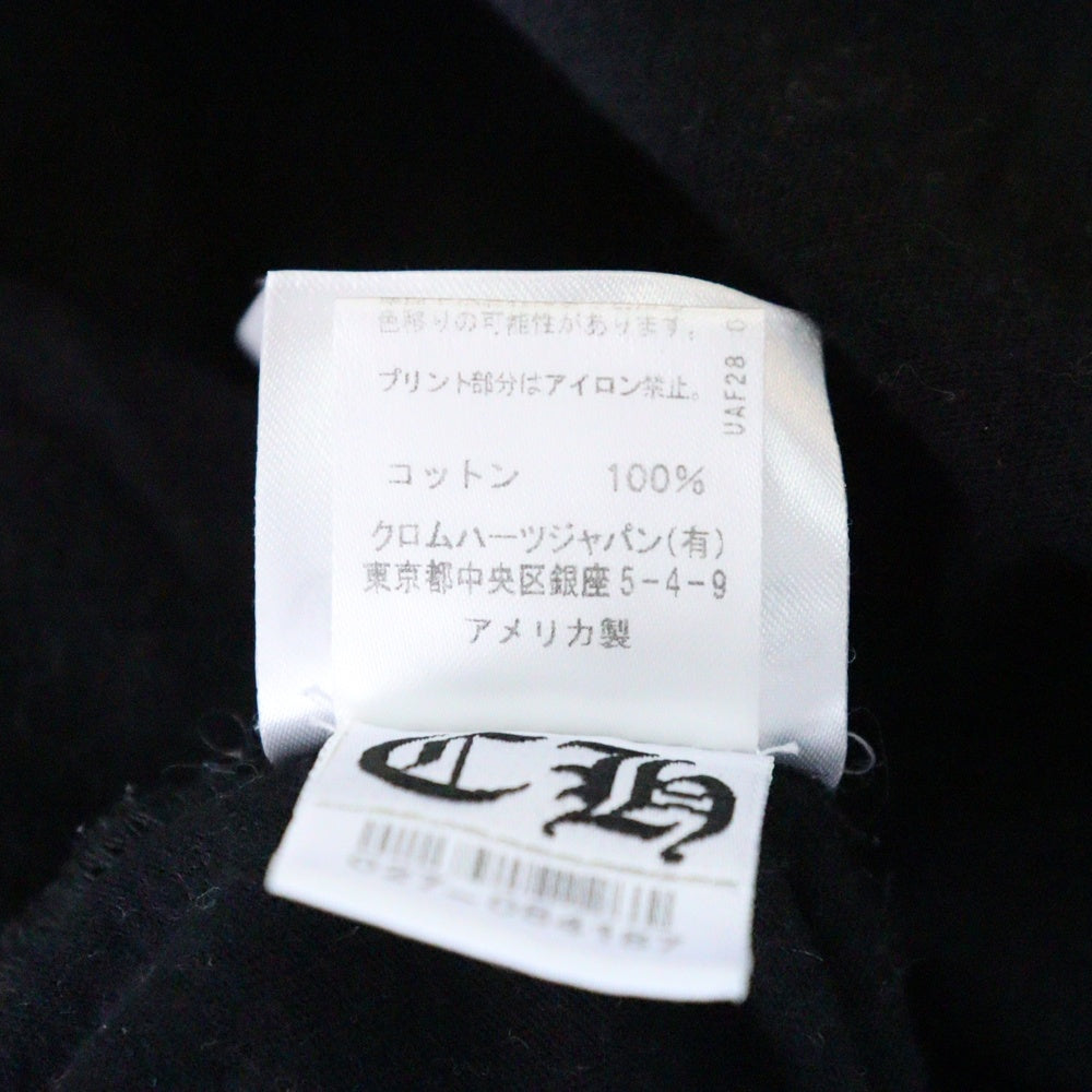 CHROME HEARTS(クロムハーツ) Neck Logo Floral Cross L/S Tee ネックロゴ フローラルクロス アームロゴプリント ロングスリーブTシャツ 長袖カットソー ブラック