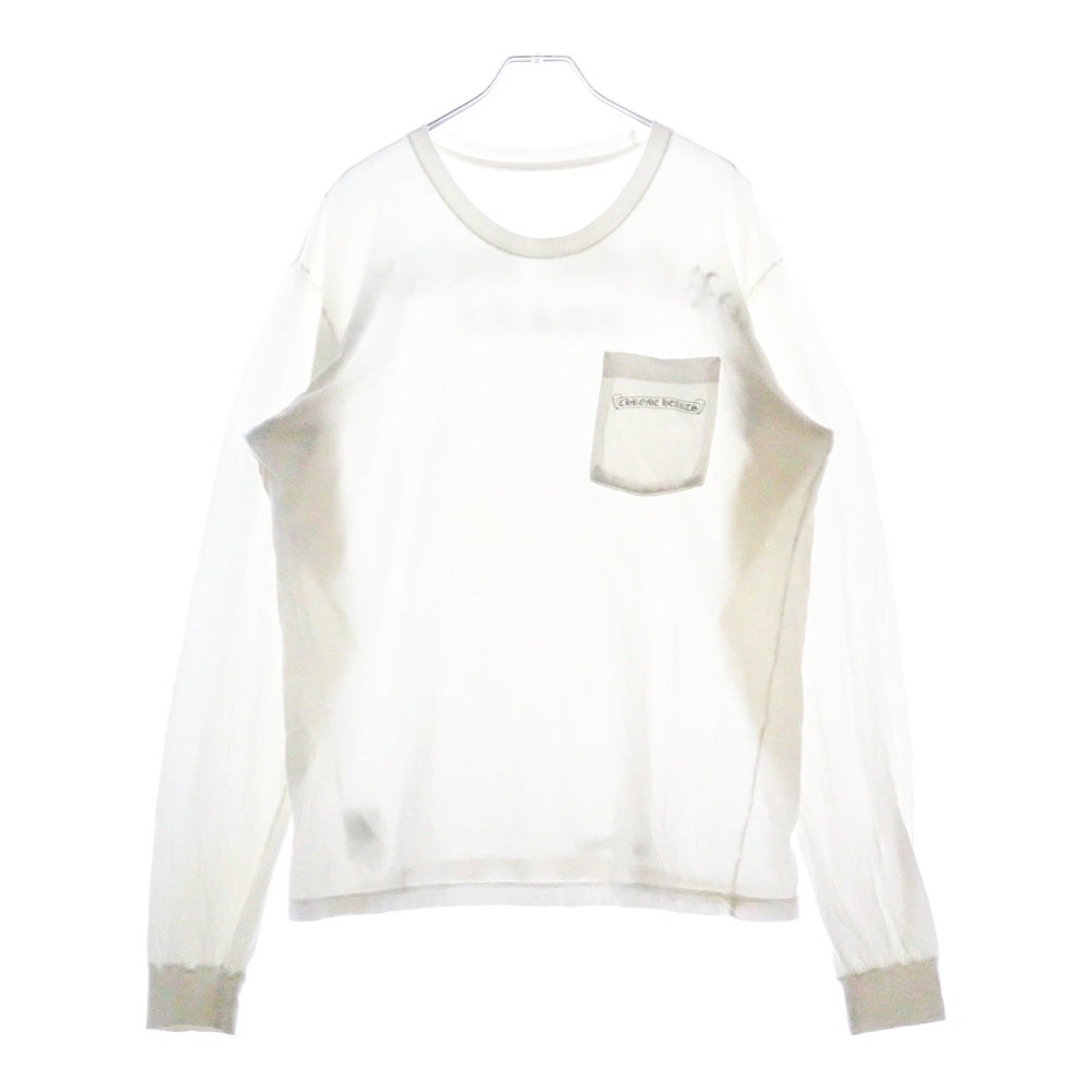 CHROME HEARTS(クロムハーツ) CH L S 1 バックアーチロゴプリント USA 長袖Tシャツ ロングスリーブカットソー ホワイト