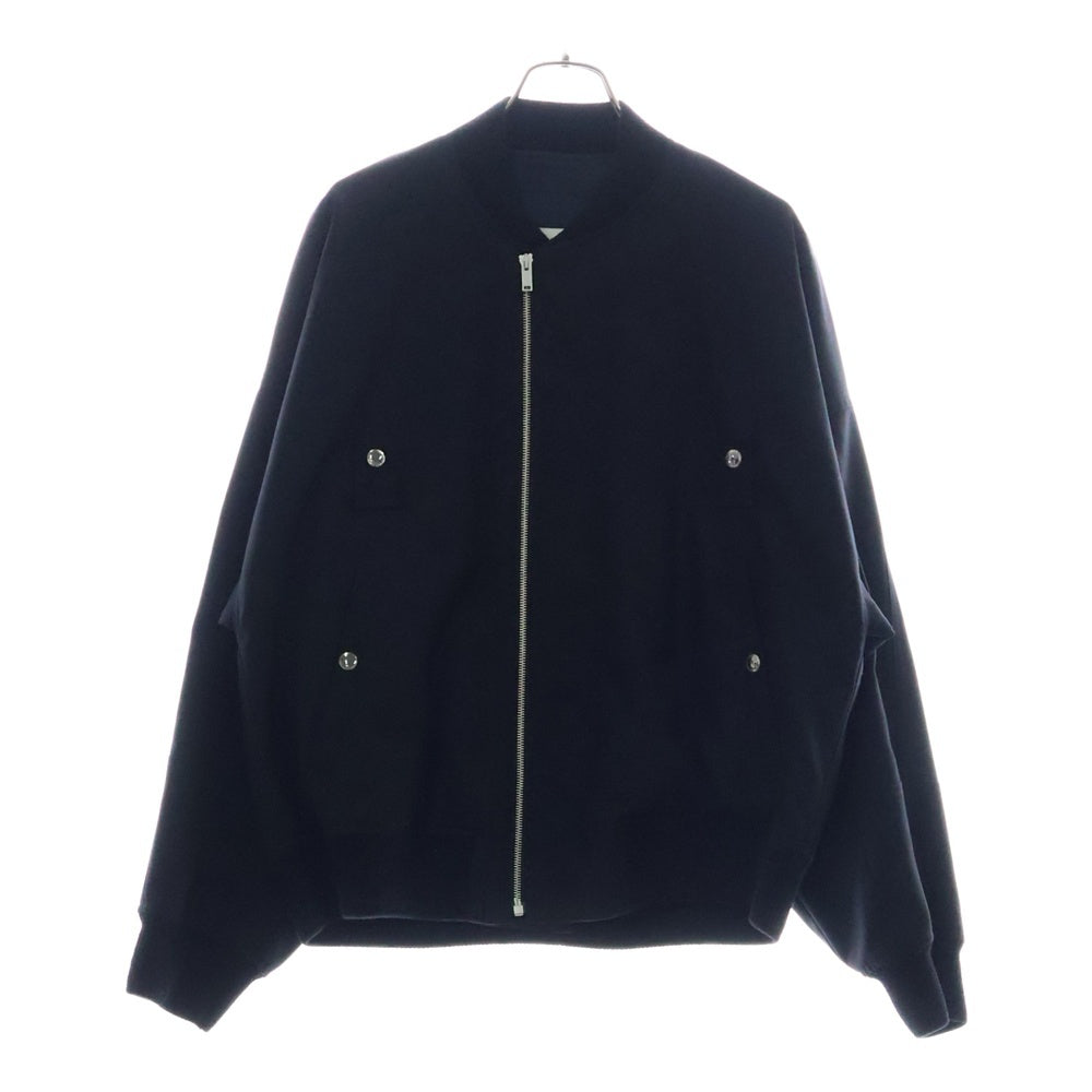 JIL SANDER(ジルサンダー) 20AW MA-1 メタルボタン ウール ギャバジン ジップアップ ジャケット ブルゾン ブラック JSMR420601MR20250002