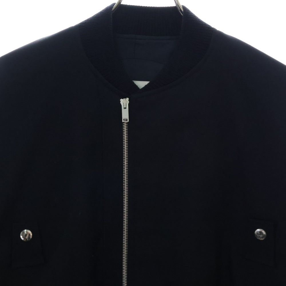 JIL SANDER(ジルサンダー) 20AW MA-1 メタルボタン ウール ギャバジン ジップアップ ジャケット ブルゾン ブラック JSMR420601MR20250002