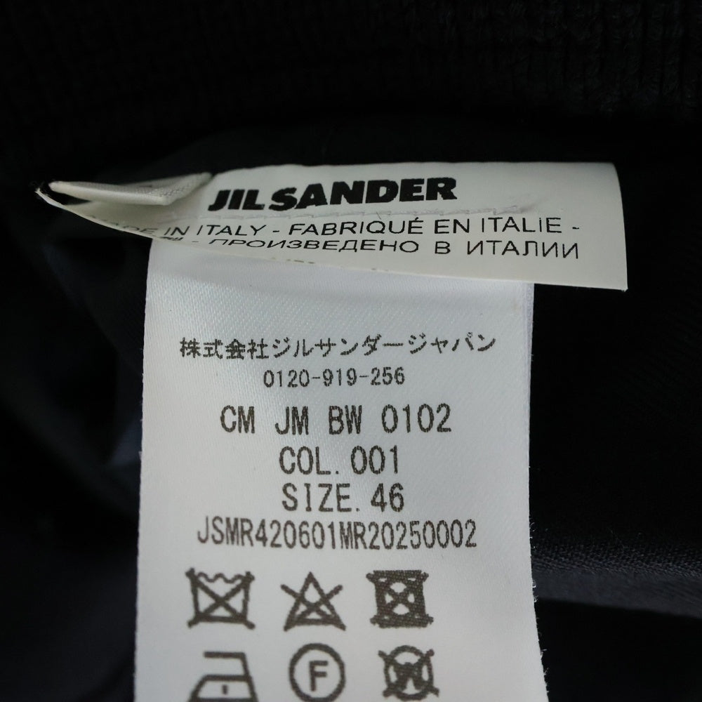 JIL SANDER(ジルサンダー) 20AW MA-1 メタルボタン ウール ギャバジン ジップアップ ジャケット ブルゾン ブラック JSMR420601MR20250002